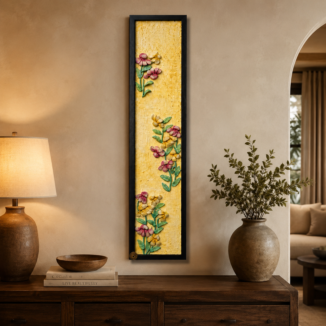 Golden Meadow 3D Floral Wall Art