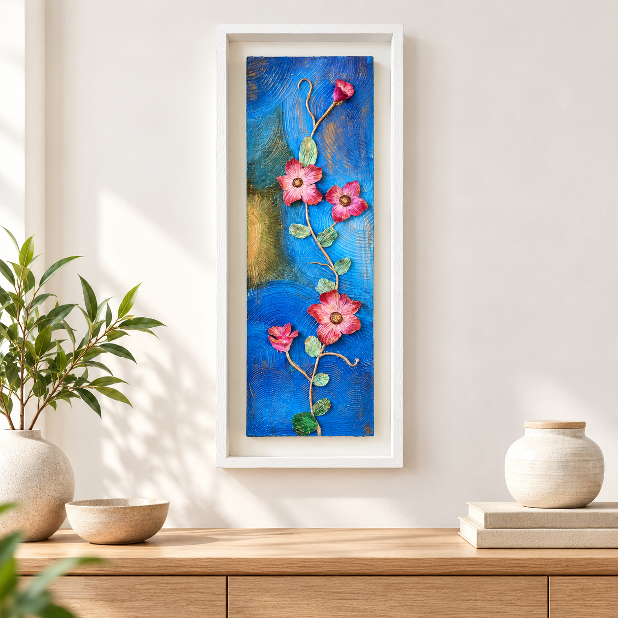 Handcrafted 3D Floral Textured Wall Art